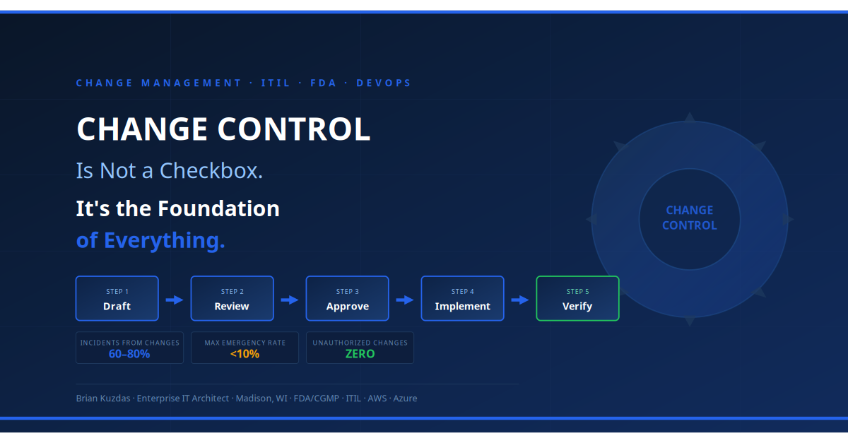 Change Control Is Not a Checkbox — It's the Foundation of Everything